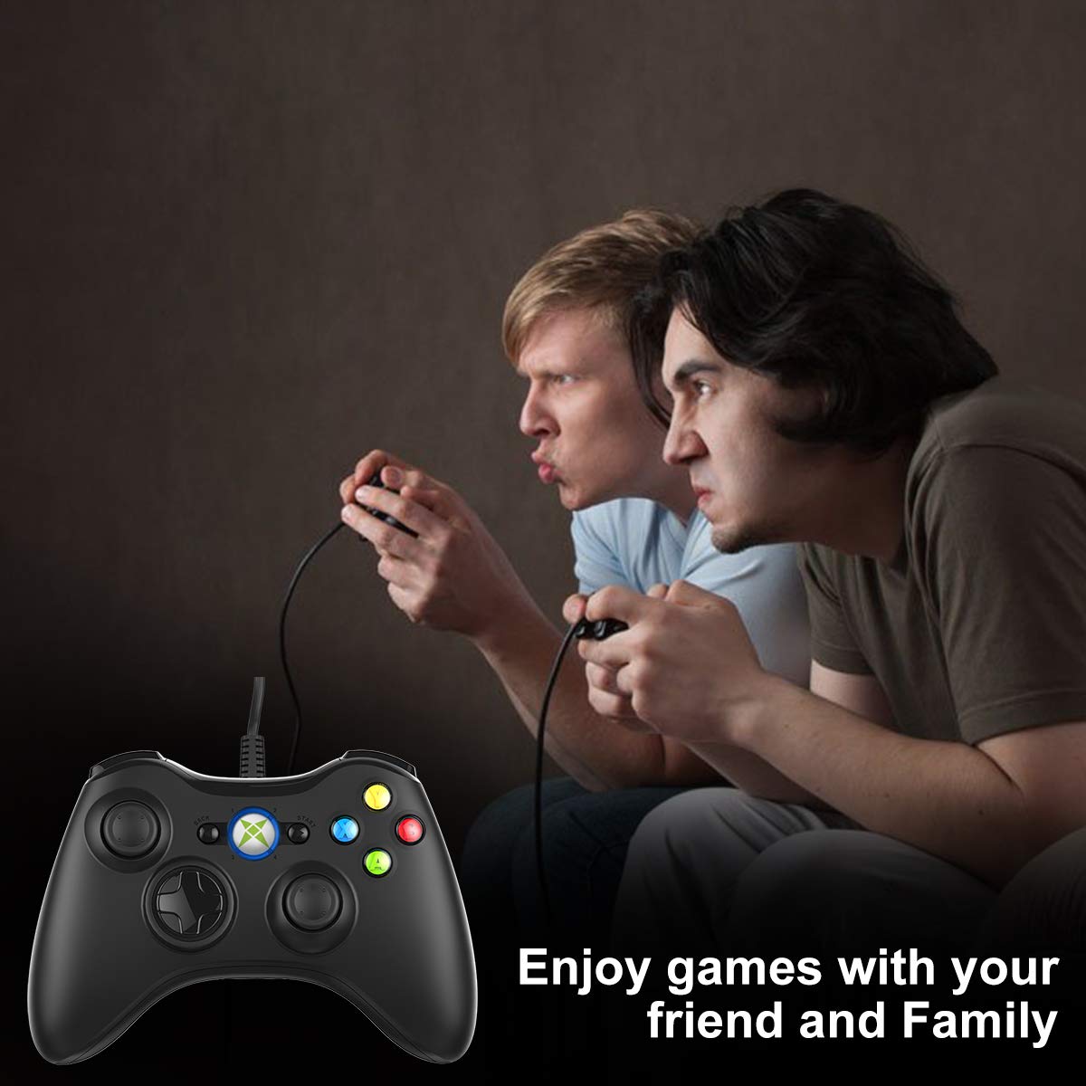 NBCP Game Controller for Xbox 360,Wired Xbox 360 Controller for PC Windows 7/8 /8.1/10/ Microsoft Xbox360/Xbox 360 Slim USB Gamepad, Joypad with Dual Vibration