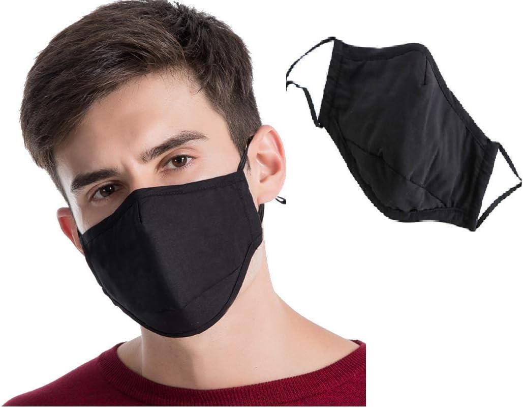 Gurbik 3 Layer Anti-Pollution Cotton Mask Washable Reusable (1 Piece) (Black)