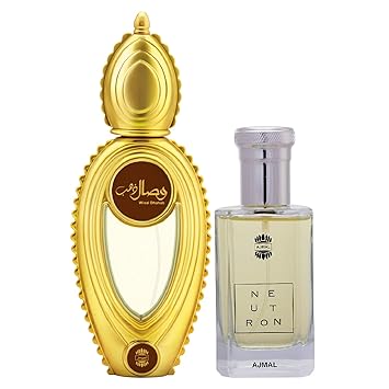 Ajmal Wisal Dhahab EDP Fruity Floral Perfume 50ml for Men and Neutron EDP Citrus Fruity Perfume 100ml for Men + 2 Parfum Testers FREE