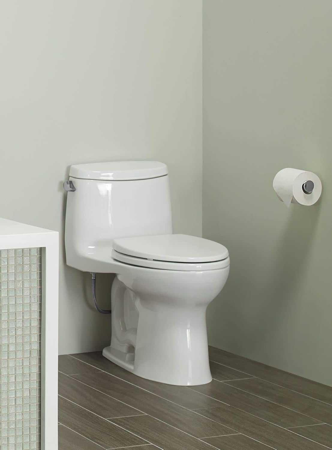 Toto MS604114CEFG#01 UltraMax II One-Piece Elongated 1.28 GPF Universal Height Toilet with CEFIONTECT, Cotton White - - 
