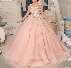 Tulle Flower Girl Dress for Wedding Lace Applique