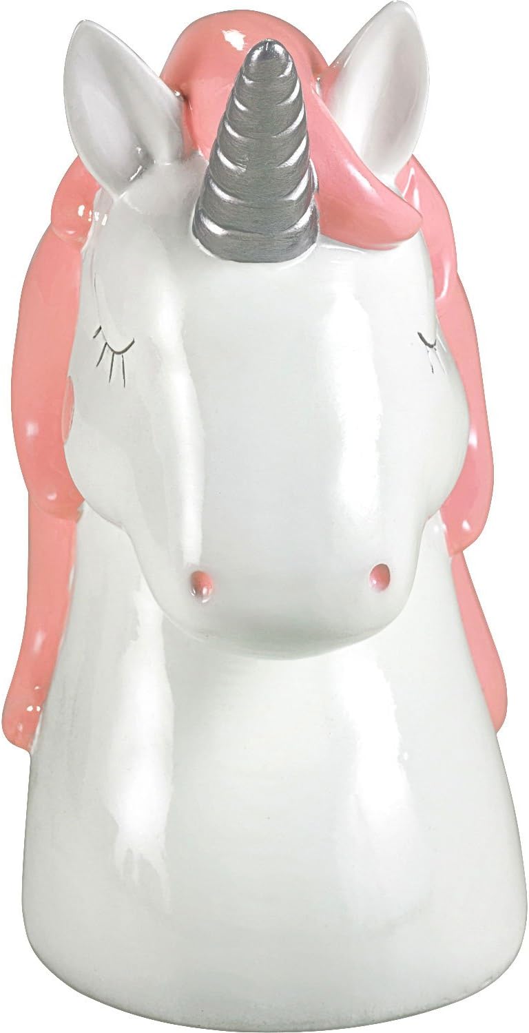 Mousehouse Gifts - Unicorn Head Piggy Bank for Children Unicorn Money Bank for Girls, Pink, White - Image 3