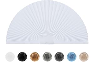 MALOKI Half Circle Window Shade Self Adhesive Arch Window Shade for Circle Window Light Filtering No Drill Arched Semi Circle Half Moon Pleated Window Covering for Living Room