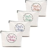 4 Pcs Girls Trip Gifts Girls Weekend 2026 Makeup Bag Girls Trip Gifts Favors Summer Gifts Cosmetic Bag Toiletry Bag Zipper Pouch Weekender Bags for Women Girl Friendship Bachelorette Party Birthday
