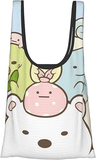 Amazon エコバッグ すみっコぐらし 12 エコバッグ 買い物袋 軽量 折りたたみ 大容量 ショッピングバッグ 人気 安い 収納 コンビニ バッグ 大きめ 肩から レジカゴバッグ コンビニ ファスナー おしゃれ 防水 提げれる 洗え N A シューズ バッグ