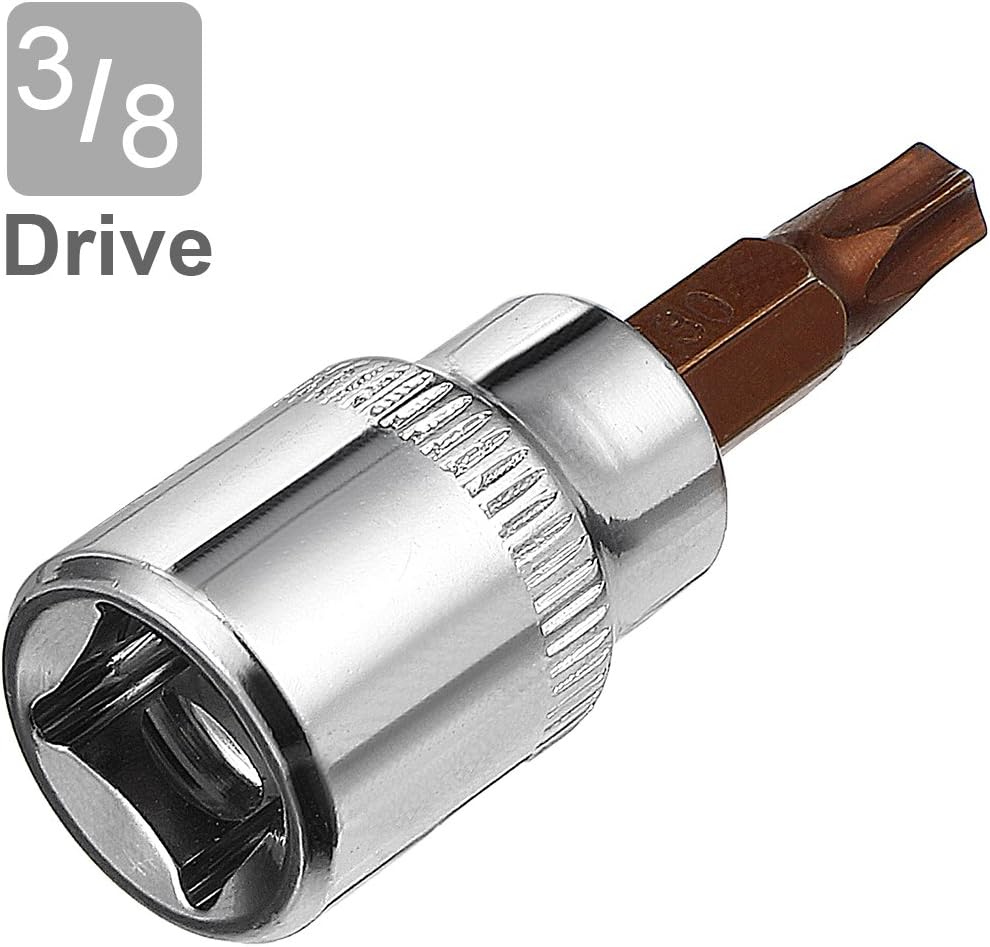 sourcing map 3/8" Drive x T30 Torx Bit Socket, S2 Steel Bits, CR-V Sockets 2" Length (for Hand Use Only) 2pcs - Image 4