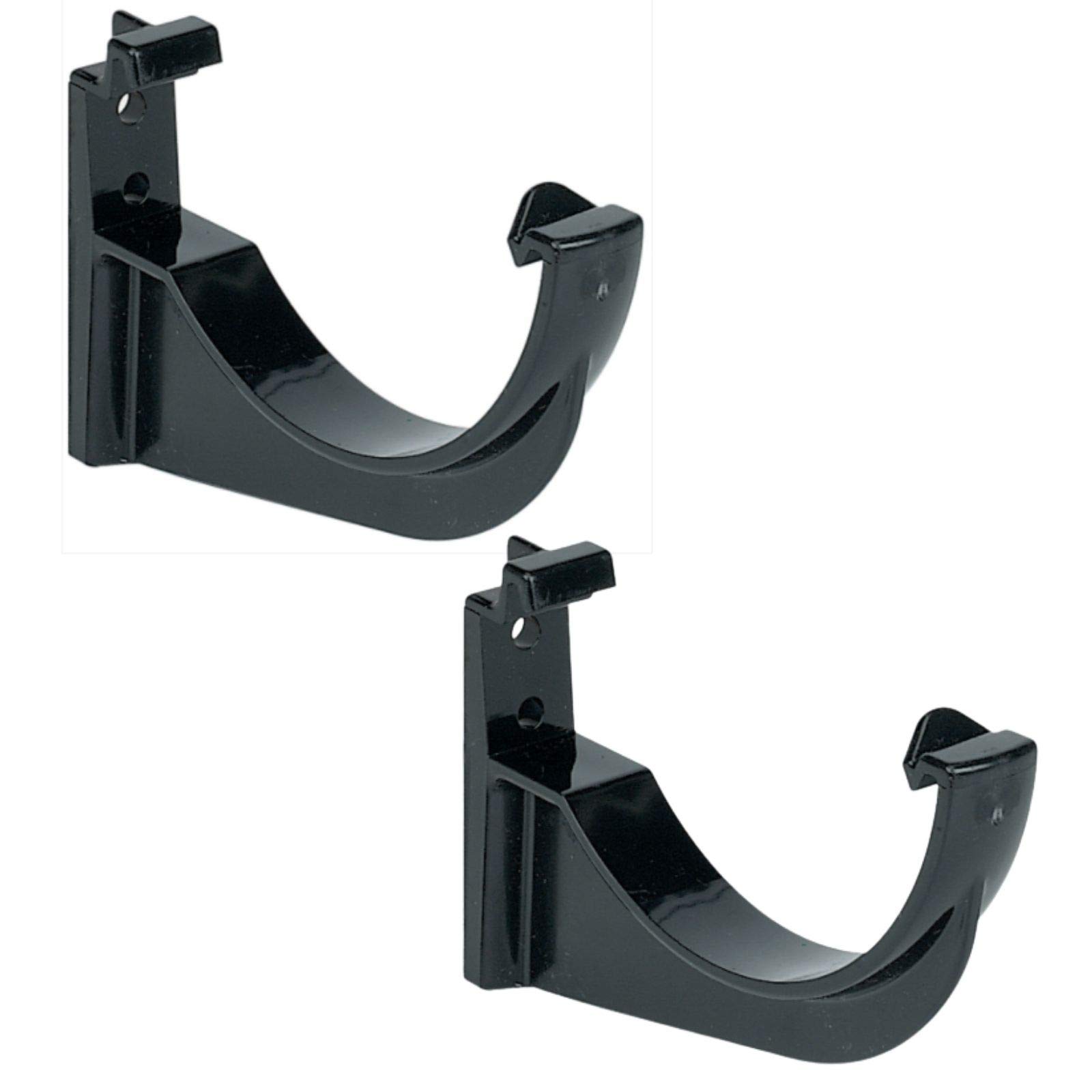 FLOPLAST 112mm Half Round Fascia Gutter Bracket - Black - Bag of 2