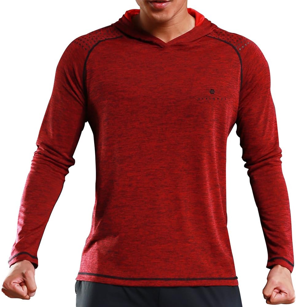 Mens Gym Workout Active Muscle Bodybuilding Long Sleeve Hoodies Casual Hooded Sweatshirts