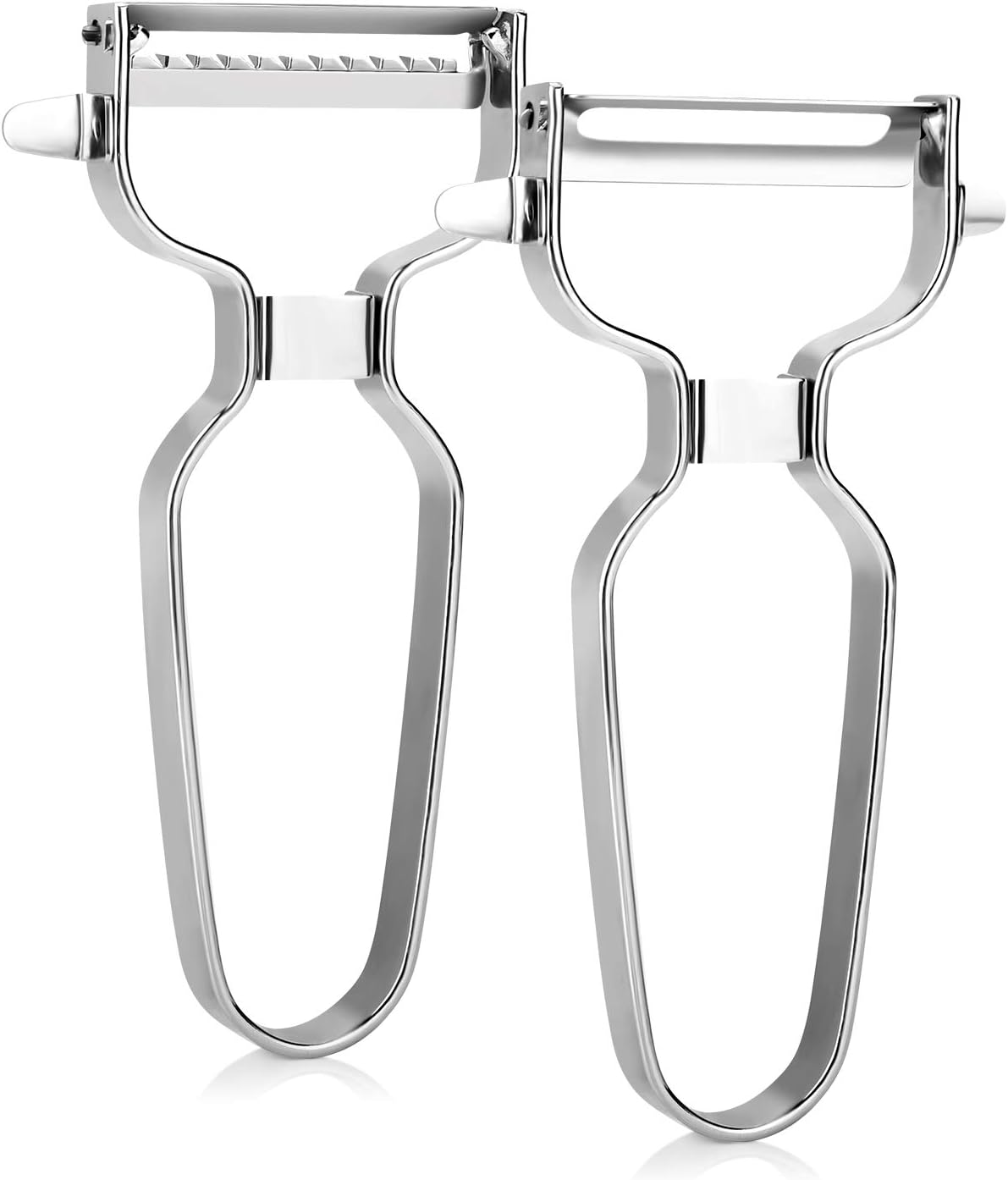 2-Piece Peeler Set, Stainless Steel Potato Peeler and Julienne Peeler Ultra Sharp Swivel Blade Vegetable Peeler for Kitchen - Dishwasher Safe