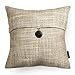 Phantoscope Beige Button Linen Decorative Throw Pillow Case Cushion Cover 18 x 18 inches 45 x 45 cm