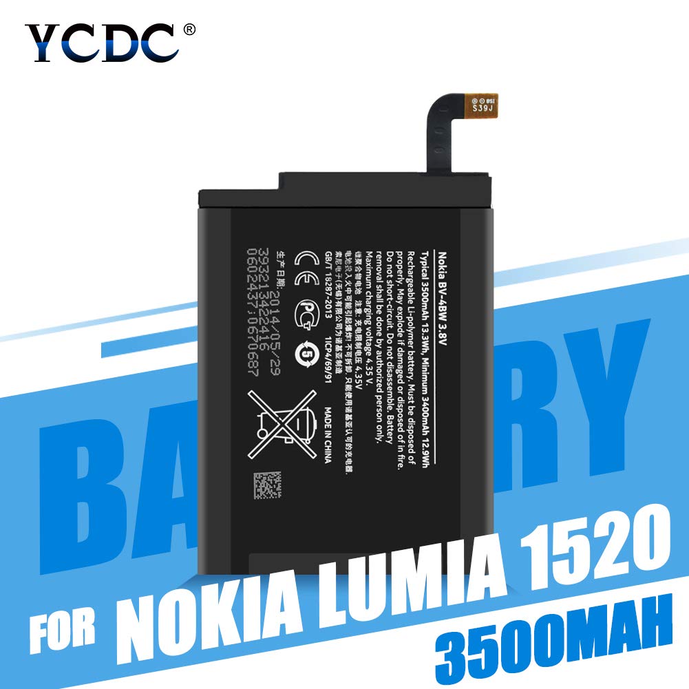 YCDC Original BV-4BW Battery for Nokia Lumia 1520 BV4BW BV 4BW 3500mAh Batteries，BV 4BW BV-4BW Battery 3500MAH for Nokia Lumia 1520 Mars PHABLET RM-937 BEA