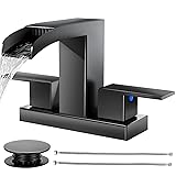 Cobbe Waterfall Bathroom Faucets 3 Hole, Matte