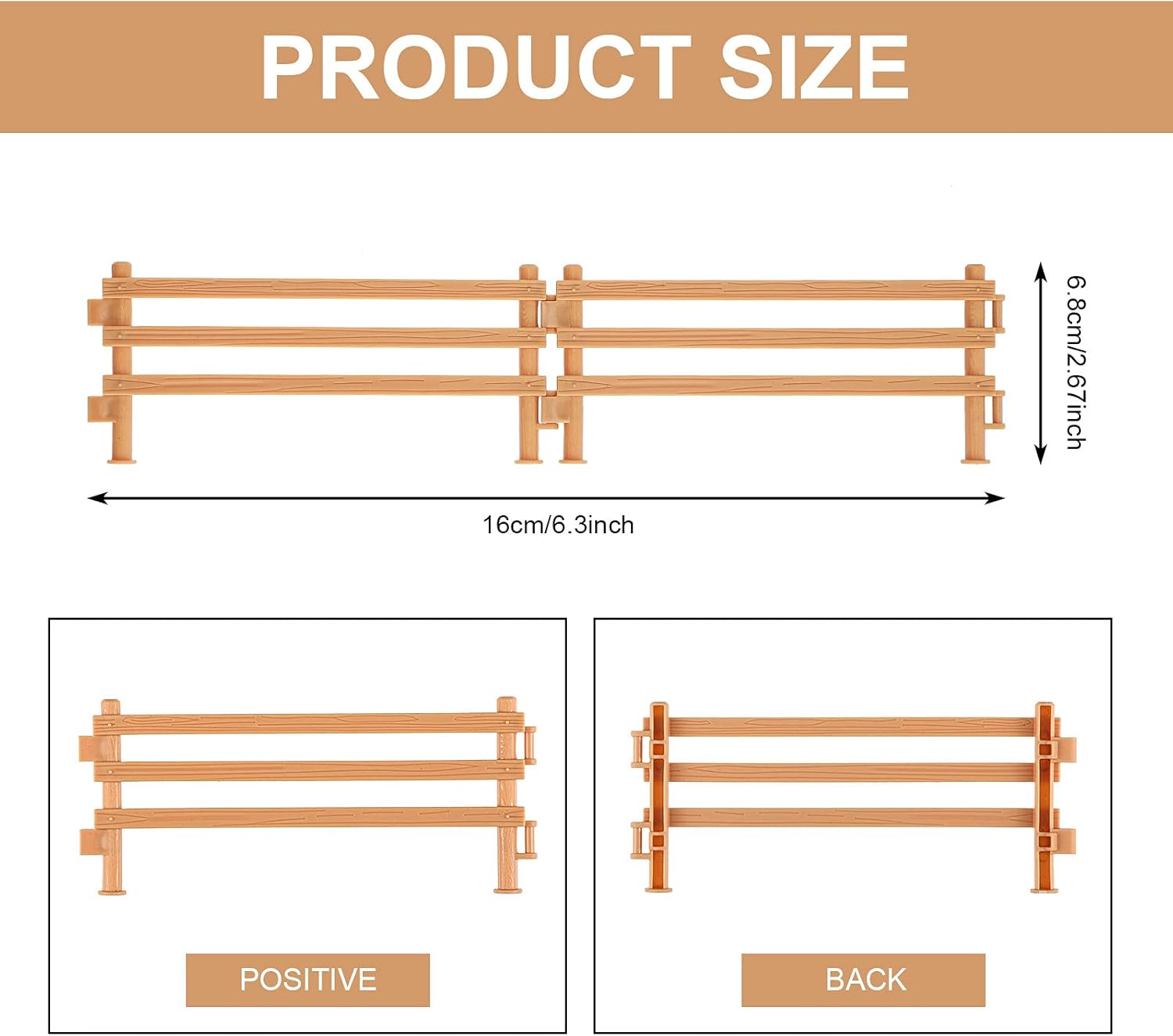 Sumind 40 Pieces Horse Corral Fencing Accessories Playset Plastic Farm Fence Toy for Barn Paddock Horse Stable Farm Animal Fence Panel Paddock Toy Educational Present Cake Toppers - Image 3