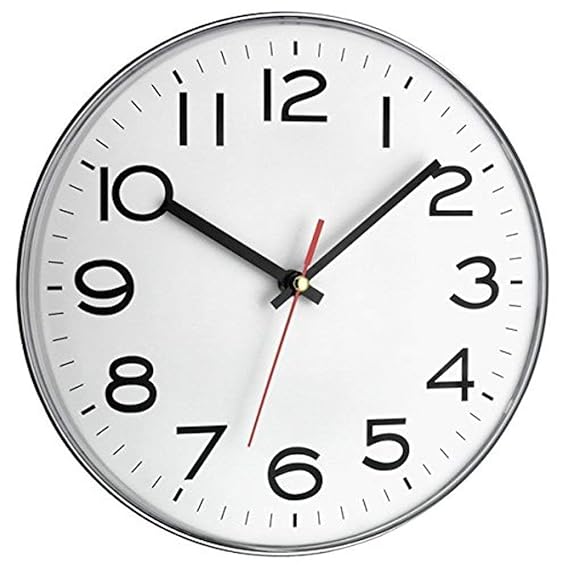 TFA Dostmann Analoge Wanduhr, Küchenuhr, groß, gut ablesbar, weiß, 60.3017