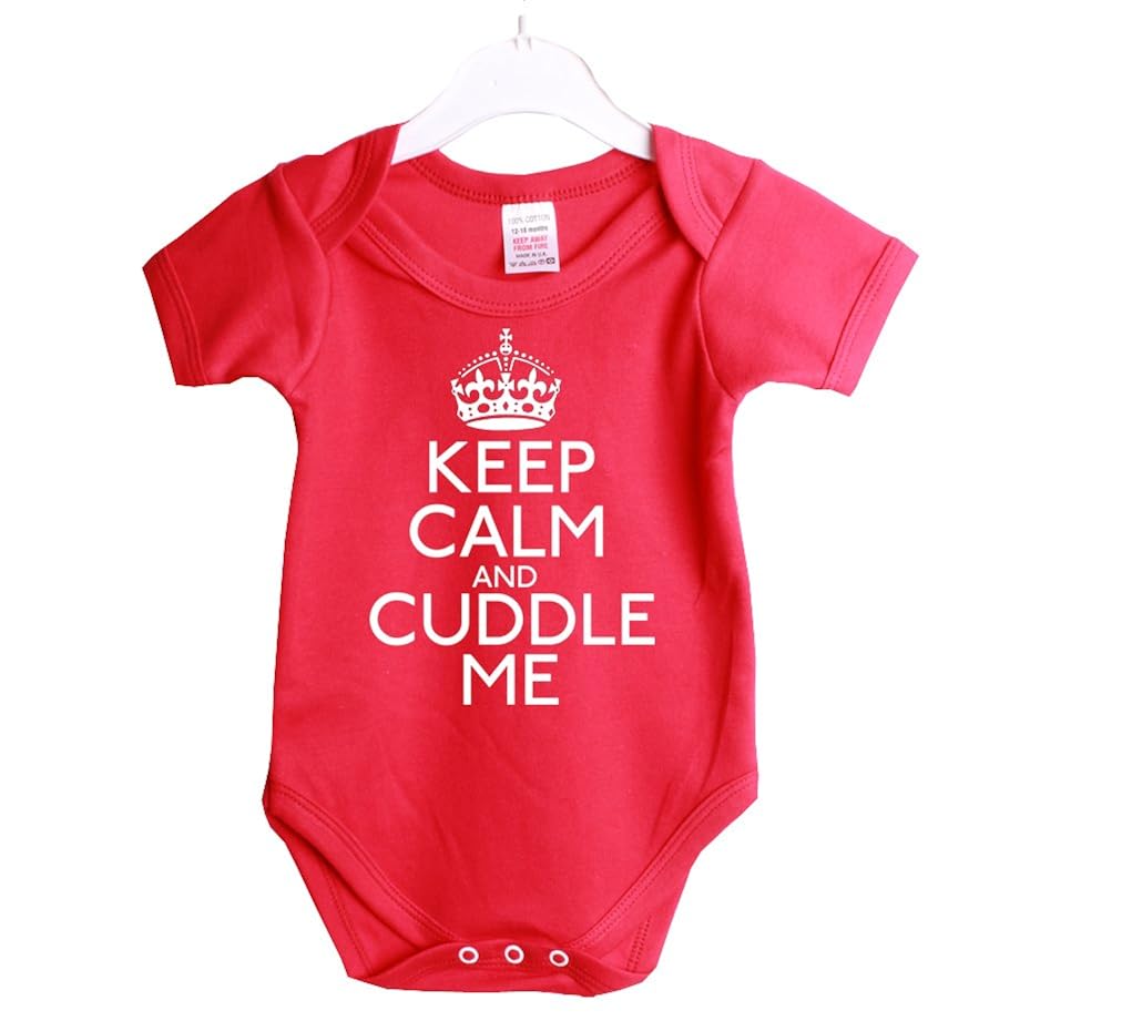 Keep calm and cuddle me funny babygrow baby shower gift suit 3/6 Months