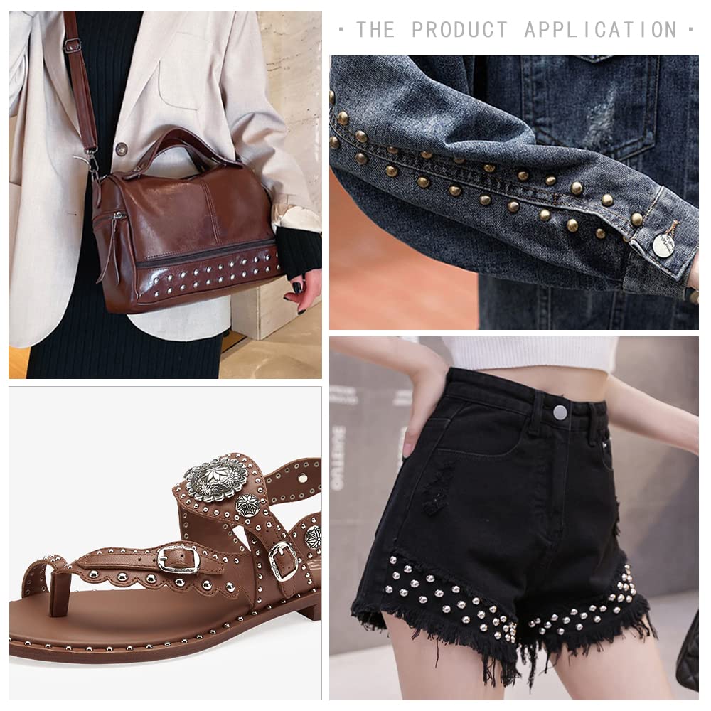 400 Sets Leather Rivets, Double Cap Rivet Tubular 4 Colors Metal Studs with Fixing Tools for DIY Leather Craft/Clothes/Shoes/Bags/Belts Repair Decoration (5x5mm)