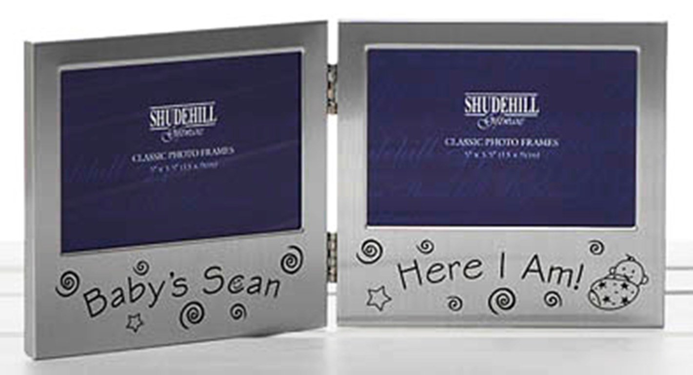 Baby's Scan And Here I Am Double Photo Frame