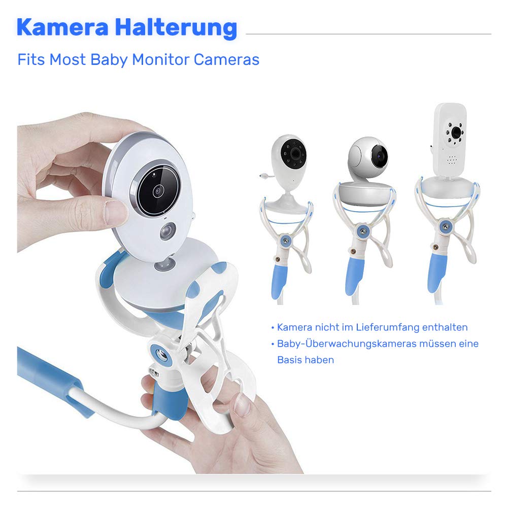Baby Kamera Halterung von CalMyotis, Universal Baby Monitor Halter,babyphone, Regal Flexible Kamera, Kompatibel mit den meisten Baby Kameras Oder Sprechanlagen (Blau)