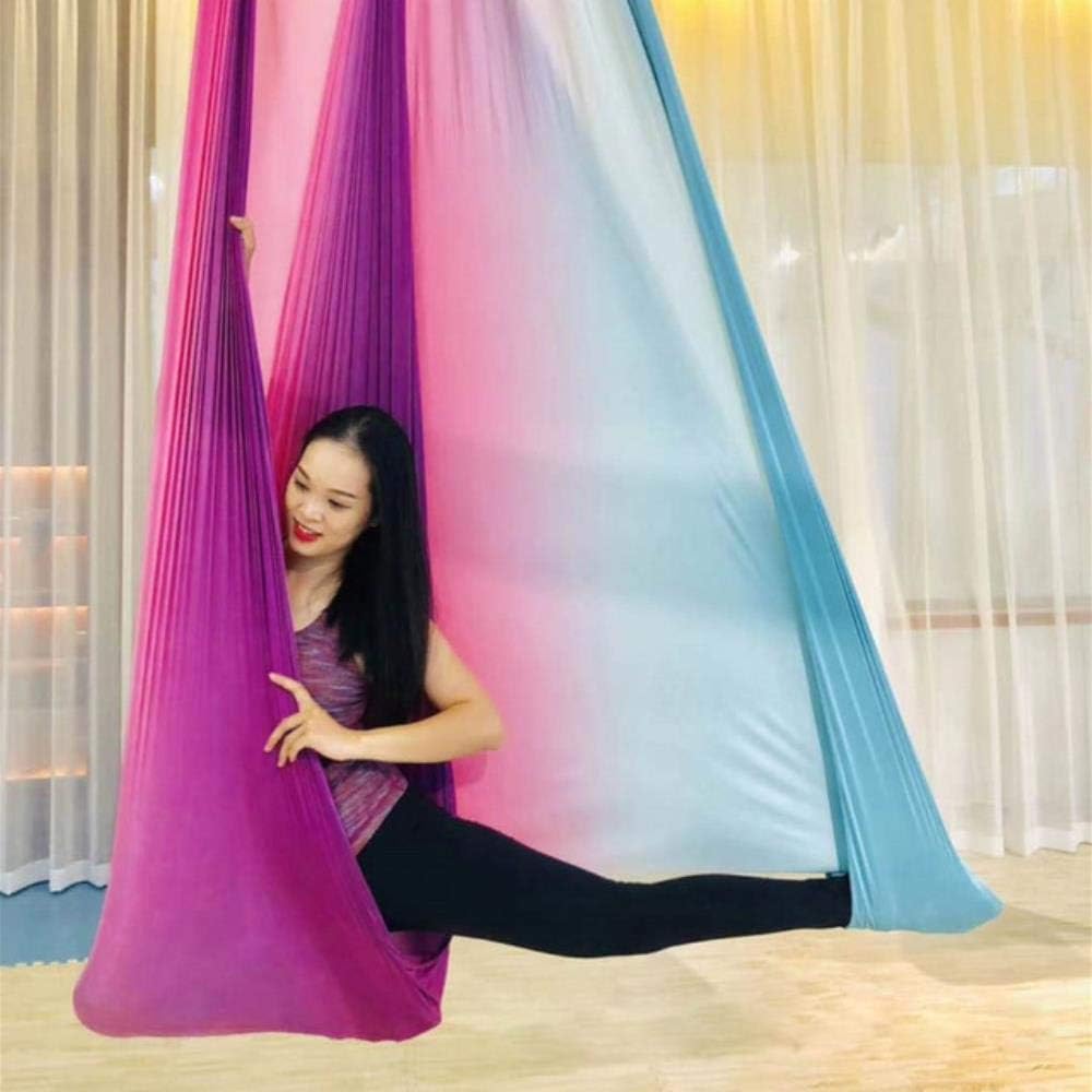 WXG 5m Aerial Yoga Hammock Elasticity Swing Multifunction Anti-gravity Training Belts Swing Flying,Red