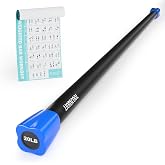 LIONSCOOL Barbell Weighted Workout Bar | Weight bar for exercise, solid steel build, slip-proof grip, anti roll ends, fit multiple exercises, stable &amp; well-packed