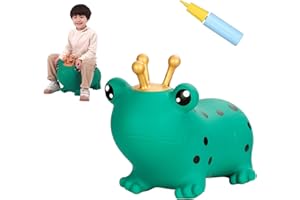 INPANY Bouncy Horse, Frog Hopper Toys, Toddlers Bouncing Animal Hopping Toys, Inflatable Ride on Rubber Bouncer, Outdoor Indoor Baby Birthday Gifts for 2 3 4 Year Old Girls Boys