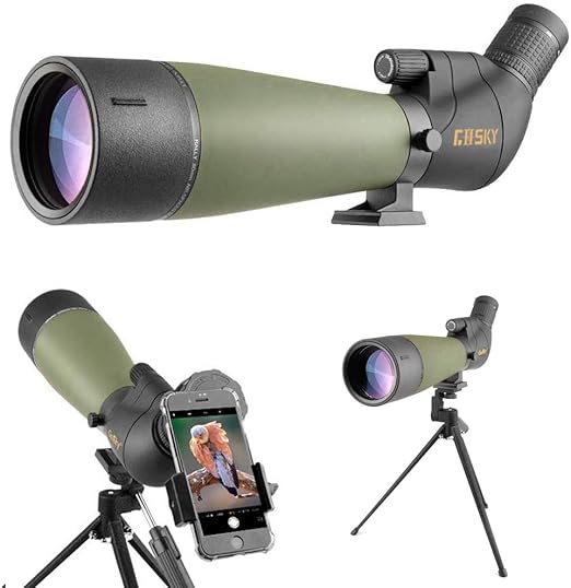 Gosky 2060x80 Spotting Scope with Tripod, Carrying Bag and Scope Phone