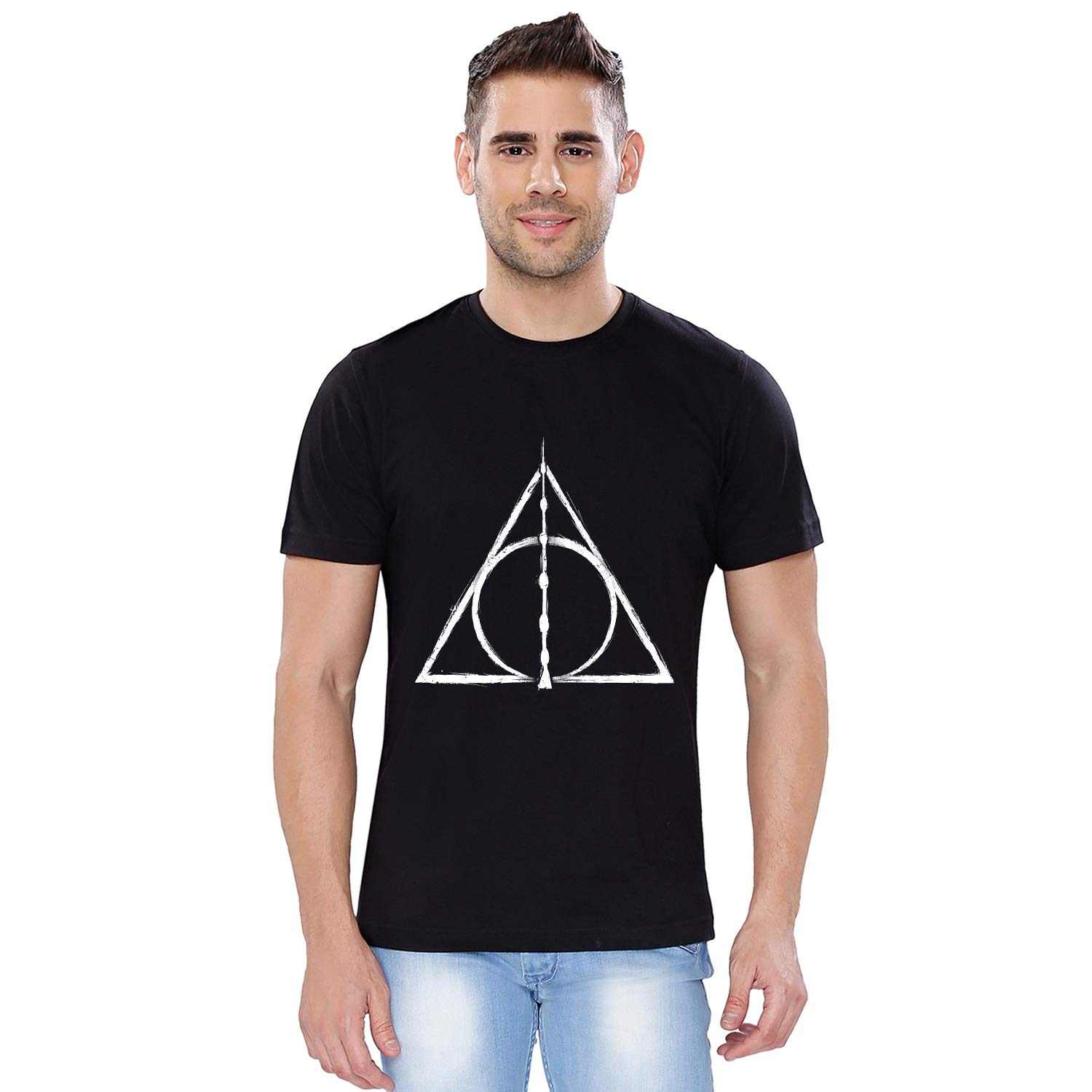 the souled store harry potter: deathly hallows cotton printed t-shirt for men women and girls