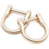 U Shape Horseshoe D-Rings, 10 PCS DIY Leather Craft Key Holder Purse Accessories (Gold,0.7")