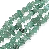 Adabele 15 Inch Natural Green Aventurine Gemstone Smooth Tumbled Pebble Beads Free Form 8mm-10mm Stone Spacer for Craft Jewelry Making GZ3-6