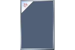 Cherapa 1" Profile Front Loading Snap Open Poster Frame with Protective Overlay and Wall Plugs & Screws (24" X 36", SILVER)