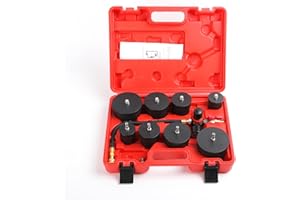 Gnhydxfe 10pc Turbo Boost Leak Tester Kit, Turbocharger System Leak Tester with 4 Pairs of Stepped Adapters 1-3/8" (35mm) - 3-1/2" (90mm) and European Intake Port(red)