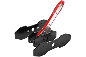 Deflife Brake Caliper Press Tool, Car Ratcheting Brake Caliper Piston Spreader Press Tool with 2 pcs Steel Plates, Red
