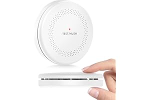 HATHEPHS Smoke Detector Carbon Monoxide Detector Combo 10 Year Battery, Ultra-Thin Smoke & CO Alarm with Large Test/Silence Button, Adhesive & Screws Included