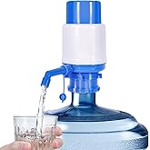 Buoluty 5 Gallon Water Pump, Manual Water Pump, for 5 Gallon Water Bottles, Made Plastic, Cleaning Brush Included(Blue)