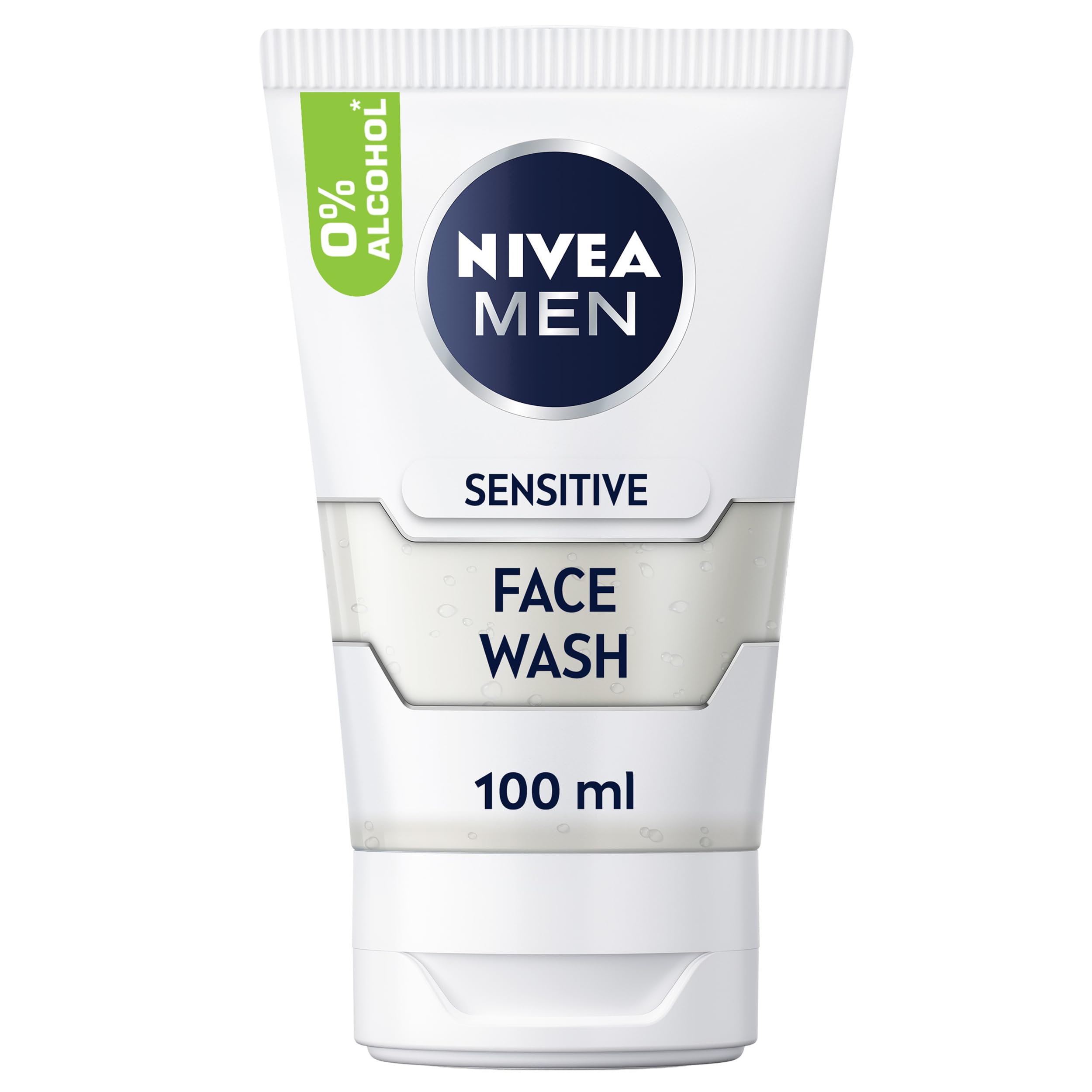 NIVEA MEN Sensitive Face Wash with Zero Percent Alcohol (100 ml), Men's Face Wash with Vitamin E, Especially for Sensitive Skin, Men's Skin Care Essentials