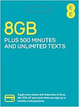 love 2 surf Pay As You Go UK SIM £10 Bundle 8GB Unlimited Texts 500 Mins