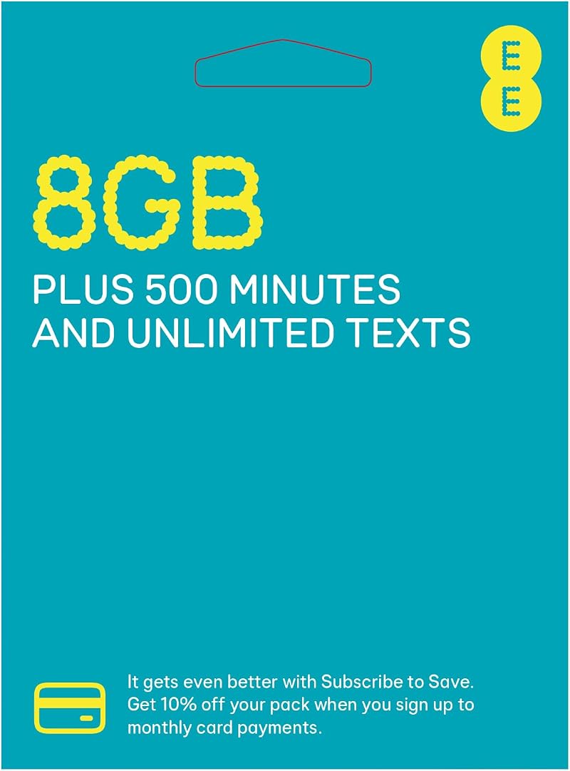 love 2 surf Pay As You Go UK SIM £10 Bundle 8GB Unlimited Texts 500 Mins