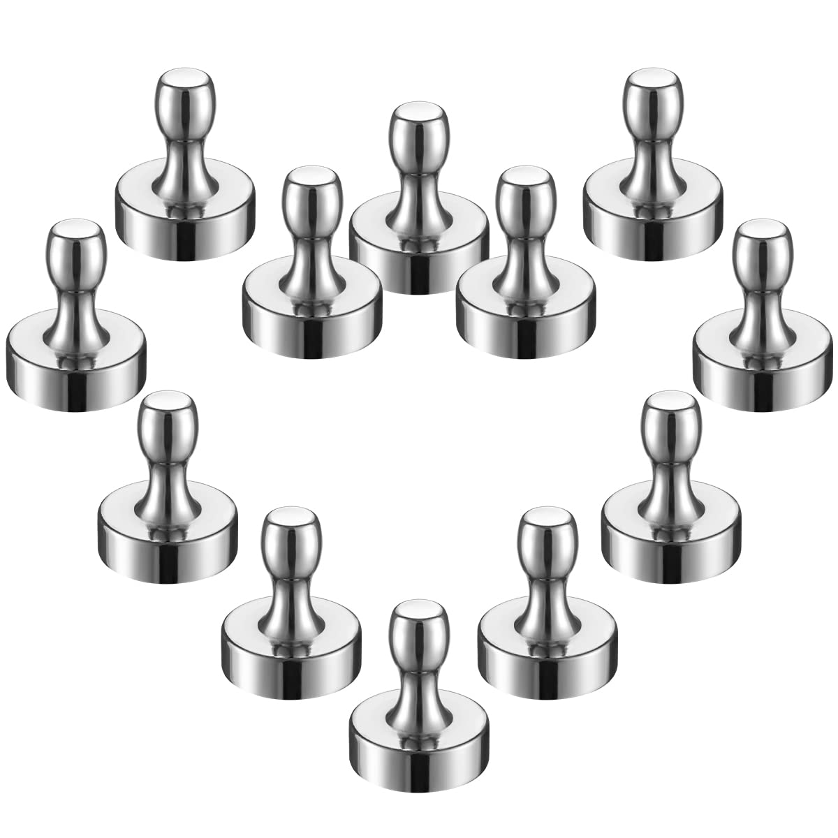 BTLIN Fridge Magnets Extra Strong, Large Heavy Duty Magnetic Push Pins for Kitchen Refrigerator Metal Board Whiteboard Noticeboard Office 12Pack (15x18mm)