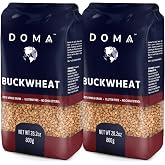 DOMA Toasted Buckwheat Groats (Kasha), Whole Grain, 3.5lb (2x1.75lb) 2-Pack | Hulled &bull; Cooks Fluffy &bull; Naturally Gluten-Free &bull; 5g Protein &amp; 2g Fiber/Serving &bull; Non-GMO &bull; Porridge/Side Dishes &bull; 36 Servings