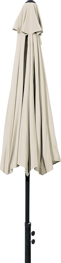 EASYmaxx Sonnenschirm | Halbrund, UV-Schutz, mit Handkurbel | Für Balkon, Terrasse, Garten | 270 x 140 cm, Beige