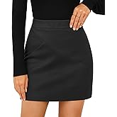 SEAFORM Women's Faux Suede Mini Skirt Fall Winter Bodycon Short Skirts High Waist Trendy Pencil Skirt for Women