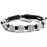 My Saint My Hero Benedictine Blessing Bracelets – Handwoven Spiritual Protection with Medals Hand-Cast In Italy at Sacred Site