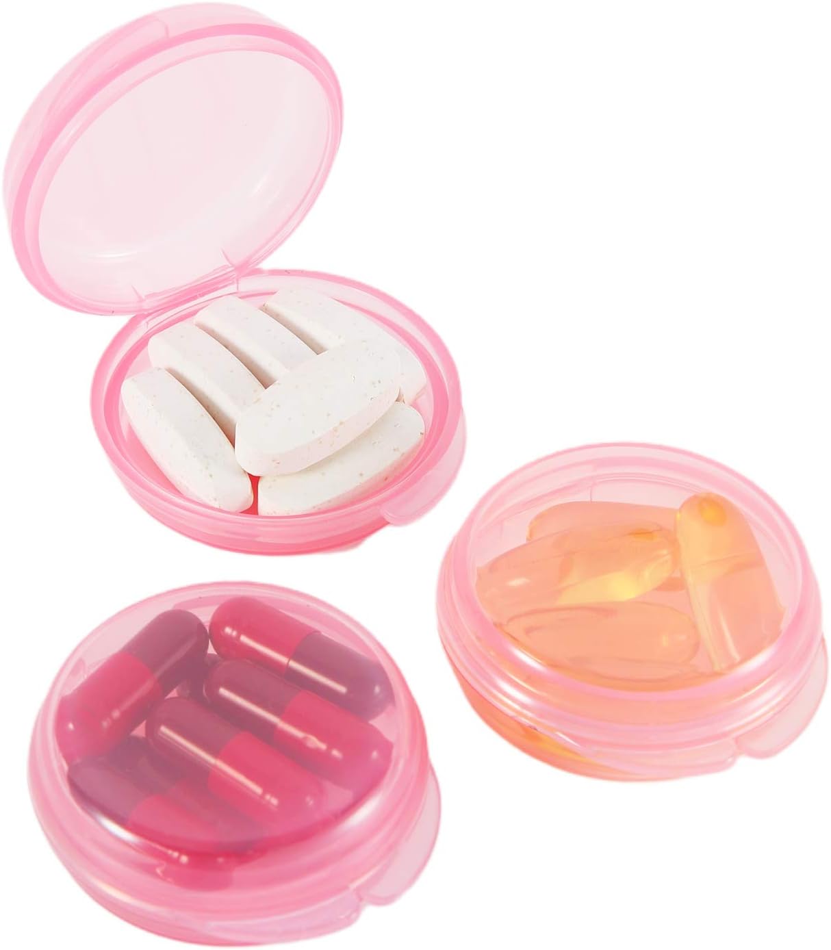 Small Pill Box (3 Pack), Daily Mini Pill Organizer Portable