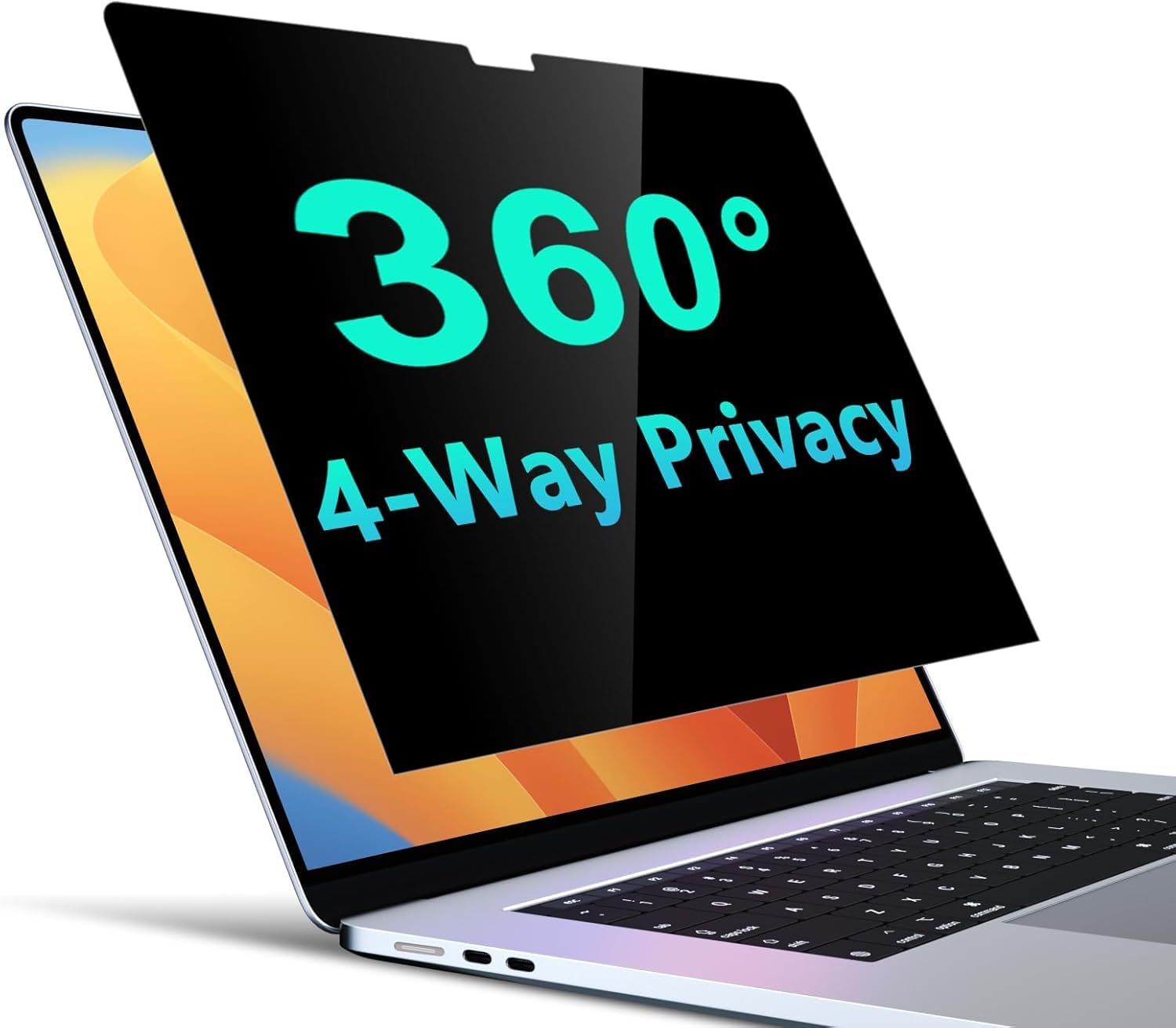 Photo 1 of **USED - MINOR DAMAGE**
PYS 4-Way Privacy Screen for MacBook Air 15.3 Inch (2025-2023, M4/M3/M2) - 360° Anti-Spy Filter, Matte Anti-Glare Protector, Scratch-Resistant Film, Laptop Screen Privacy Shield