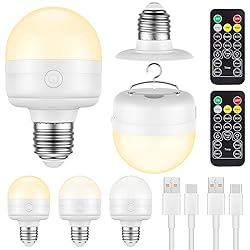 SCOPOW Rechargeable Light Bulbs with Remote Control