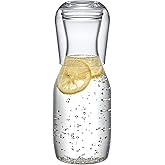 Amazing Abby - Aurora - Acrylic Bedside Carafe Set, Plastic Water Carafe with Dual-Use Tumbler/Lid, Easy-Access for the Night, Shatter-Proof, BPA-Free, Great for Bedroom, Bathroom, Kitchen, and More