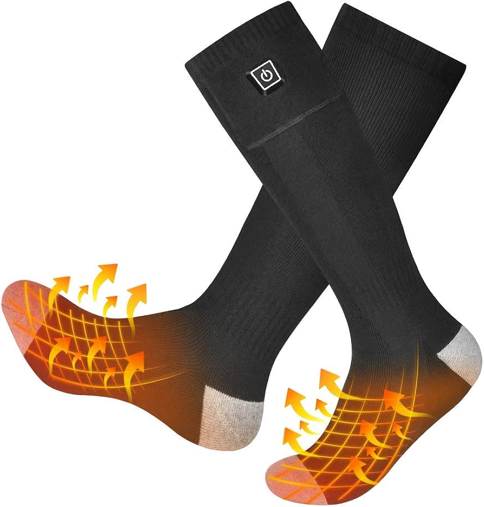 ANGUO Heated Socks Rechargeable, Winter Electric Socks for