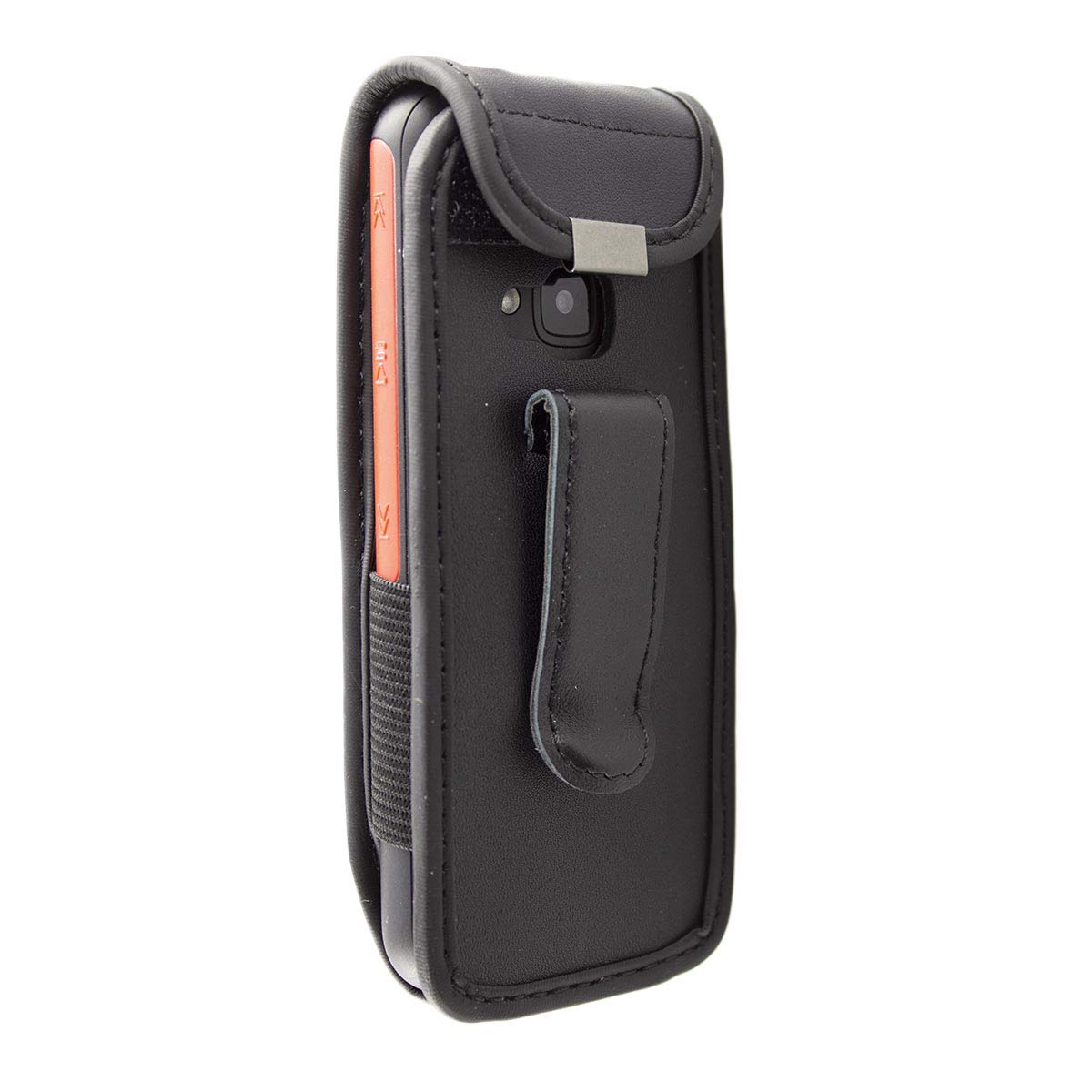 caseroxx Leather-Case with belt clip compatible with Nokia 5310 (2020) made from genuine leather, Pouch with belt clip and viewing window in black