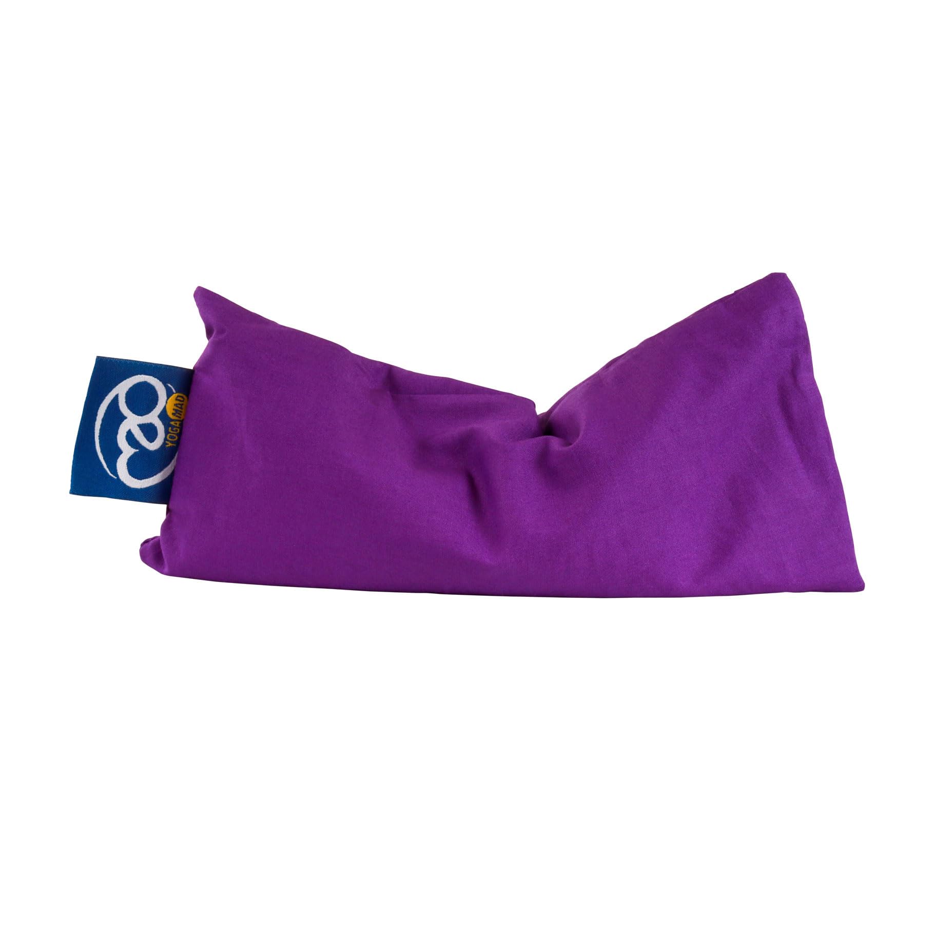 Yoga-Mad Eye Pillow | 100% Organic Cotton | Lavender & Linseed FIlled Yoga Pillow | Stress Relief Eye Bag for Aromatherapy, Relaxation and Tired Eyes - purple