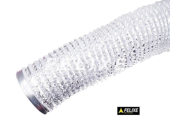 Felixe Aluminum Flexible Chimney Pipe (6-inch/6ft, Silver)